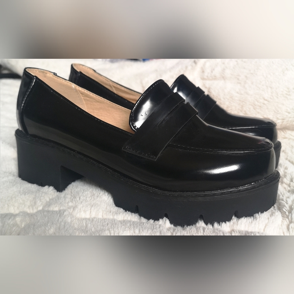 Black loafers. Size 9